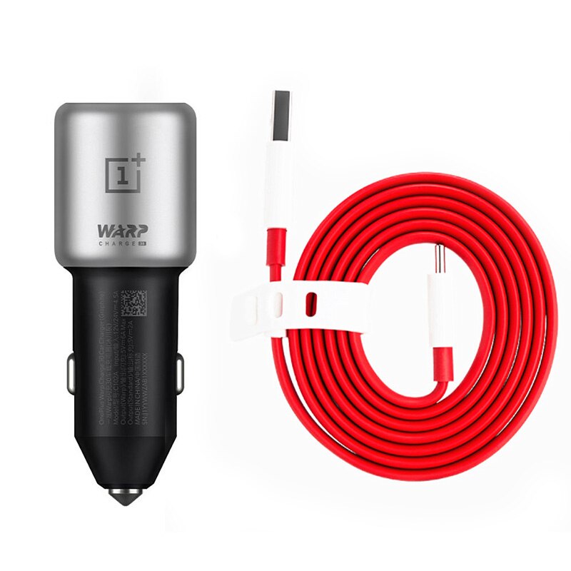 Originele Oneplus Warp Lader 30W Autolader Eu Uk Input 12V 24V 4.5A Output 5V 6A max Voor Oneplus 7 /7 Pro/ 7T /7T Pro: Car Add 100cm cable