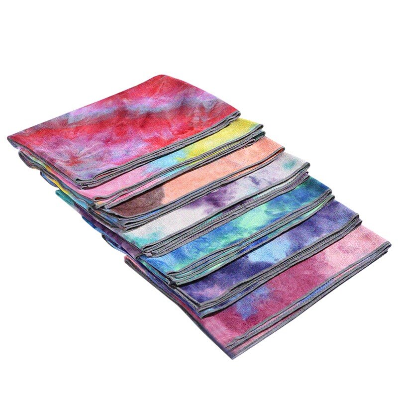 Gimnasio nadar antideslizante Toalla de La Yoga de viajes Deporte Fitness Ejercicio de Yoga Pilates Mat Tie-dye impreso Yoga Mat 183x63cm