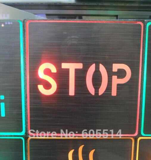 [zeven neon 110*110*30mm vierkante vorm led signaal licht led indicator voor stopsignaal