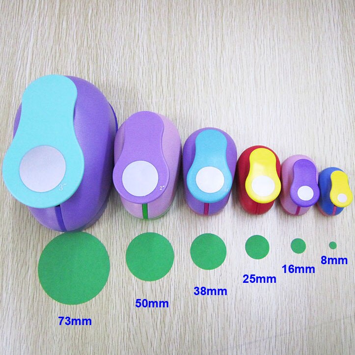 Perforadora de forma cuadrada para manualidades, cortador de papel de espuma EVA, perforadora de agujeros para manualidades, DIY, escuela, 18mm-53mm,: 6pcs Circle
