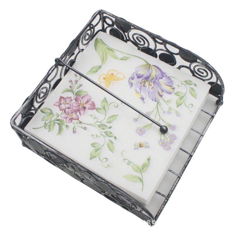 20 stk/pakning 33*33cm event- og festvev bursdagsblomst med ring papirservietter bryllupsserviettforsyning festdekorasjon: C