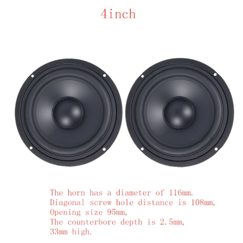 2Pcs 4/5/6.5" Woofer Speaker Passive Radiator Booster Bass Vibrating Speaker 95AF: A