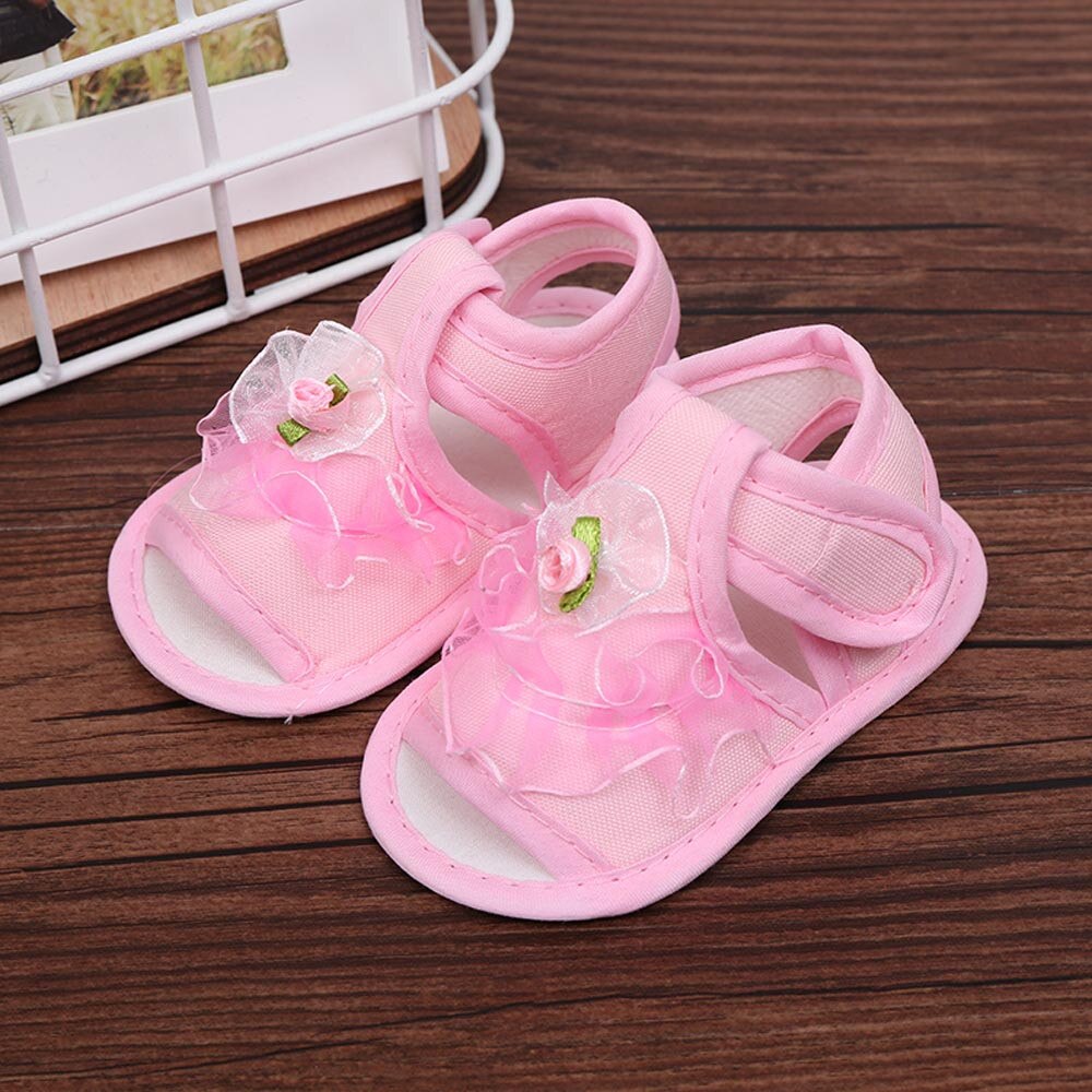 Sandalen Voor Meisjes Pasgeboren Baby Baby Meisjes Crib Schoenen Soft Sole Anti-Slip Sneakers Bloem Sandalen Meisjes Schoenen Prinses