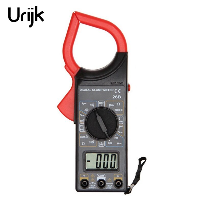 Urijk 600V 600A 2000kOhm Handheld Pocket Clamp Meter Digital Multimeter Ammeter Voltmeter Ohmmeter Electrical Measuring Tool