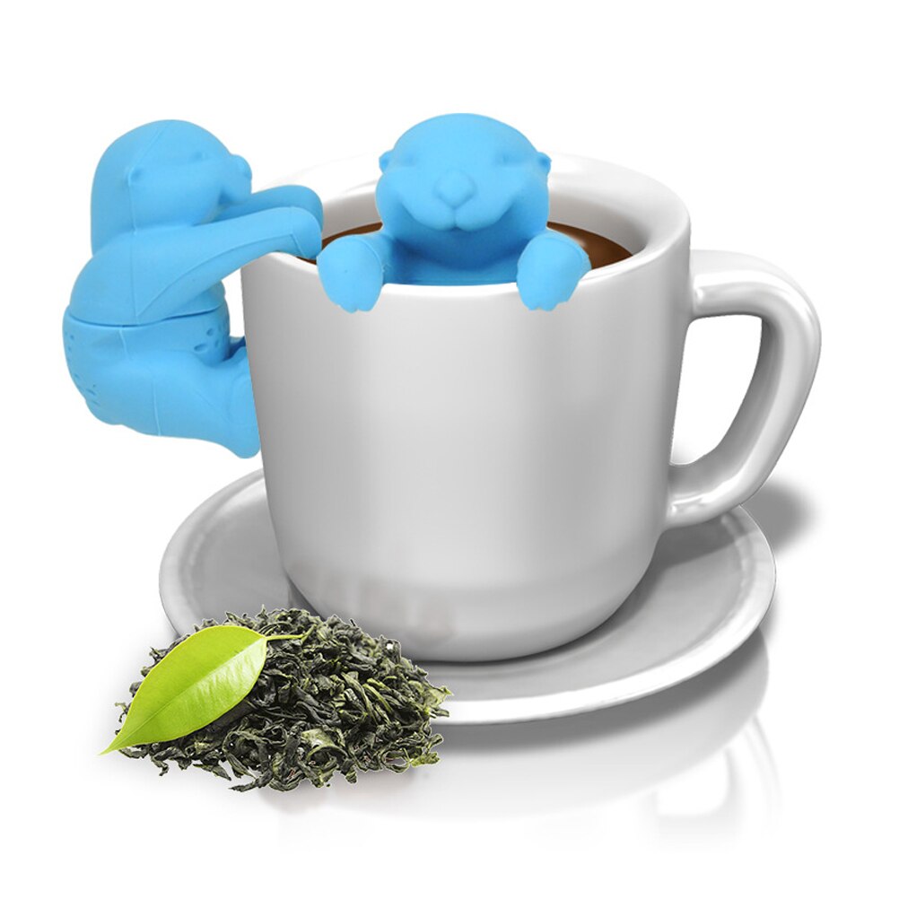 Silicón con forma de nutria colador de té interesante compañero de vida lindo señor tetera personas Infusor de té Filtro de elaboración de cerveza tetera