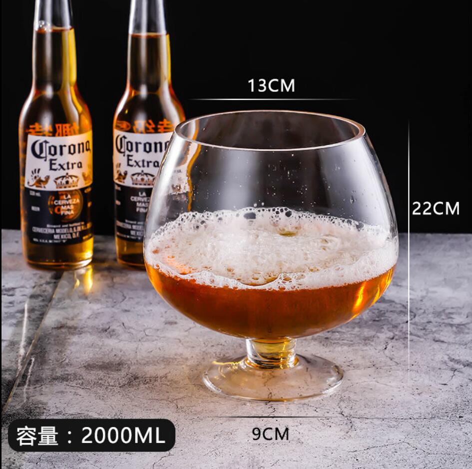 6000ml Large Wine Glass Large Coke Bucket Container Large Beer Glass Large Wine Glass Champagne Glass Kitchen Dining Bar: 2000ML thickening
