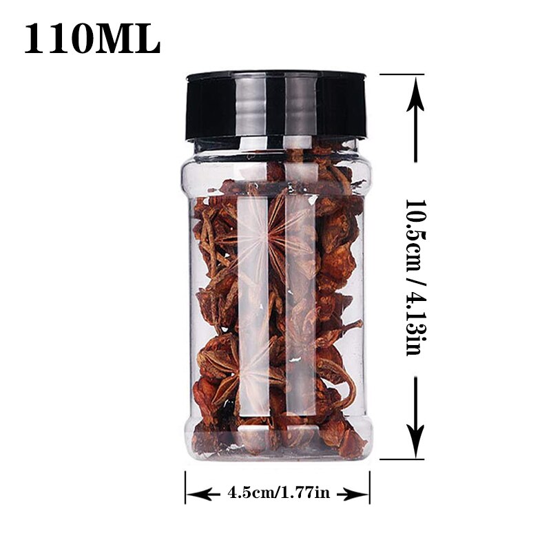 5/10/15/20 Stuks Kruidenpotjes Met Labels Plastic Transparante Spice Fles Containers Voor Spice Peper zout Cocina Keuken Kruidkruik