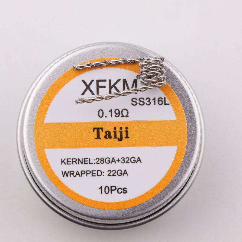 NUOVO XFKM Ni80 Sfalsati Fuso Clapton Prebuilt Colis Nichelcromo 80 Ad Alta Densità Premade Bobina RDA RTA RBA Atomizzatore Bobine di Riscaldamento: taiji-316-10