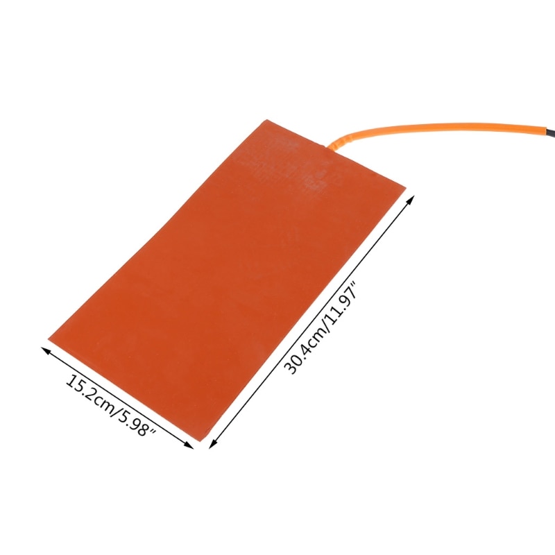 Silicone Heated Pad 152X304mm 100W 12V for Pizza Food Bag Mat Heat
