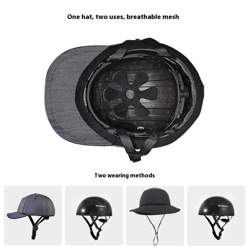 Capacetes de ciclismo da MOON – aparência jeans elegante, capa de PC reforçada para segurança de skate e scooter elétrica