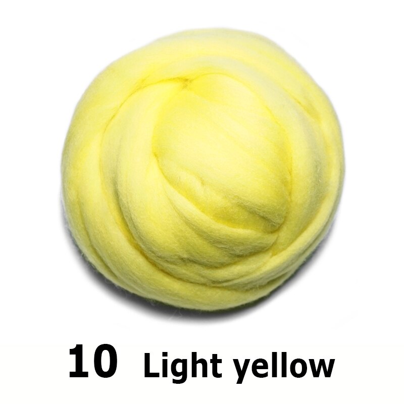 handgemaakte Wolvilt voor vilten 50g Licht geel Perfect in Naald Vilt 10 #