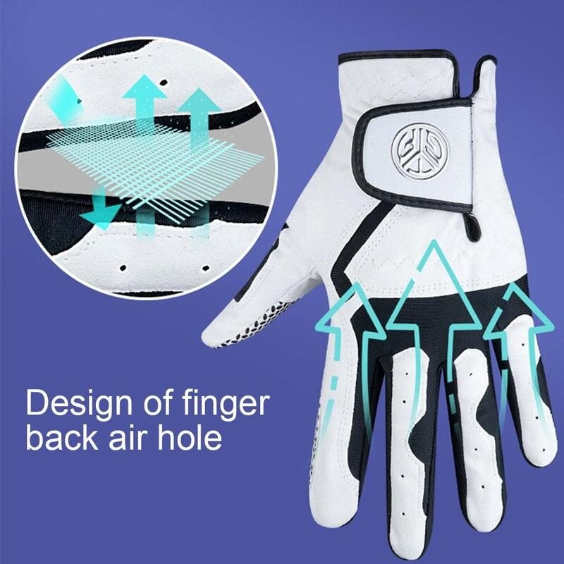 1Pcs Golf Handschoen Men's Links Rechterhand Super Zacht Ademend Fiber Antislip Korrels Slijtvast Handschoen golf Accessoires