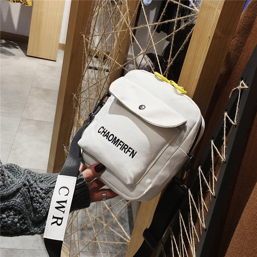 Mulheres de cor pura com impressão último sólido simples casual sacola ao ar livre bolsa de lona com zíper bolsa de ombro b