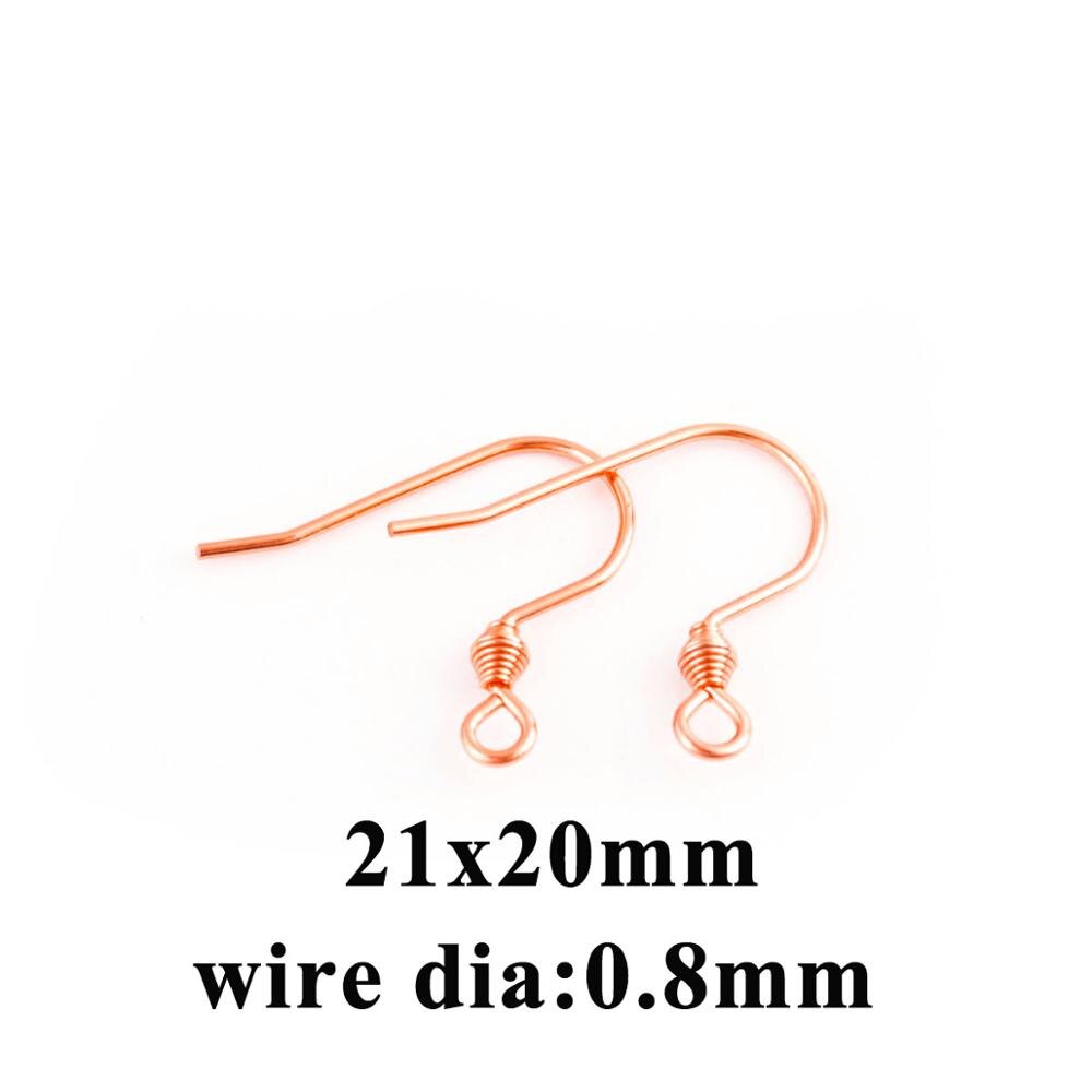 100pcs/lot Stainless Steel Gold/Silver Color Earring Hooks French Ear Wires for DIY Earrings Jewelry Making Findings: Rose gold 21x20mm