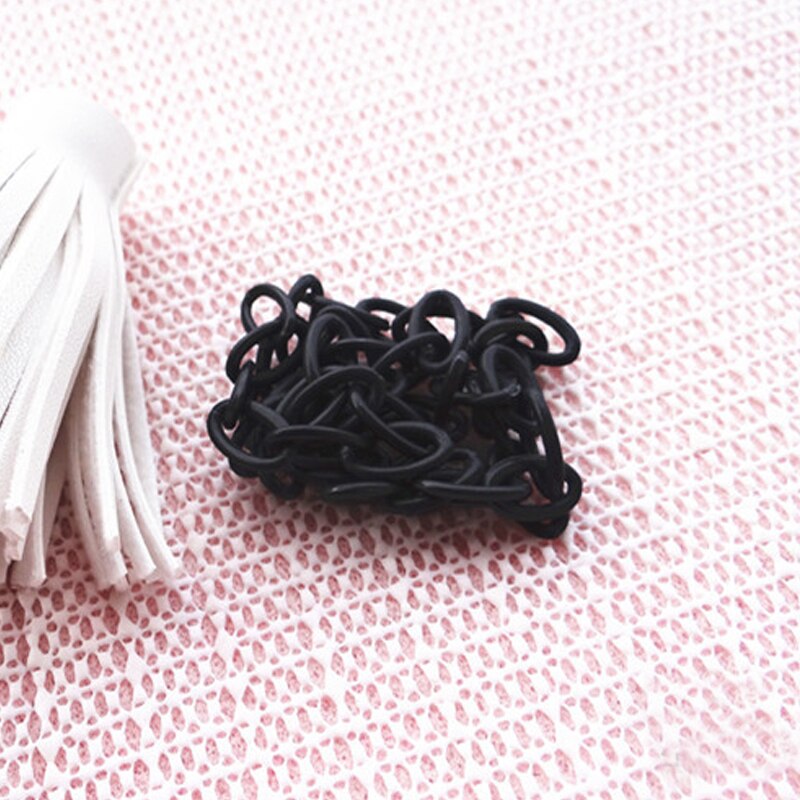 8*13mm 41-45cm smycketillbehör färgglada kedja halsband armband örhängen plast charm tillbehör för smyckestillverkning: Svart