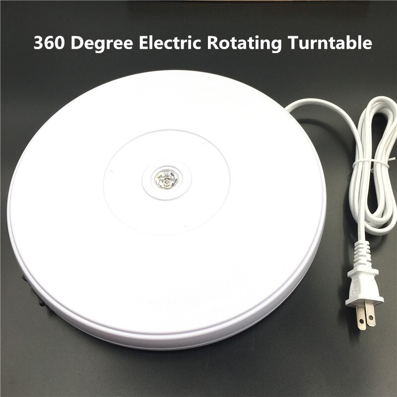 10" 25cm Led Light 360 Degree Electric Rotating Turntable for Photography, Max Load 10kg 220V 110V