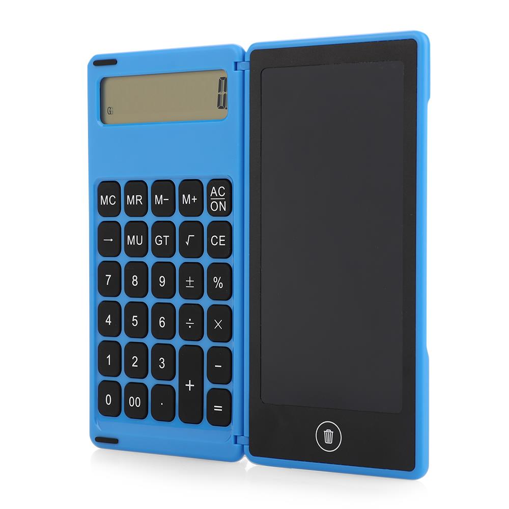 Electronic Calculator Convenient Folding LCD Calligraphy Drafting LCD Writing Tablet Kids Office Electronics Calculator: blue