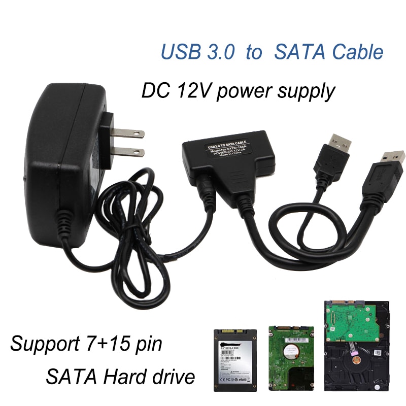USB SATA 7+15Pin Adapter Converter Cable for 2.5 inch HDD Laptop Hard Disk Disk Drive Computer Cables Connectors SATA TO USB