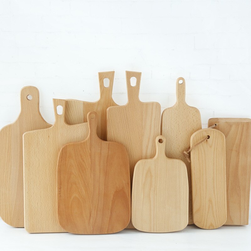 1Pcs Eco Friendly Beech Wooden Chopping Blocks Kitchen Wood Food Plate Whole Wood Tray Cutting Board No Pain