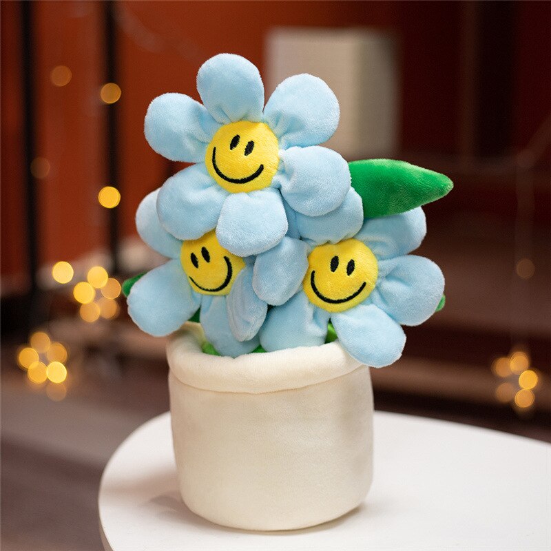 Jouet en peluche tournesol plante en pot succulente, décoration créative pour chambre à coucher, d&#39;ornement