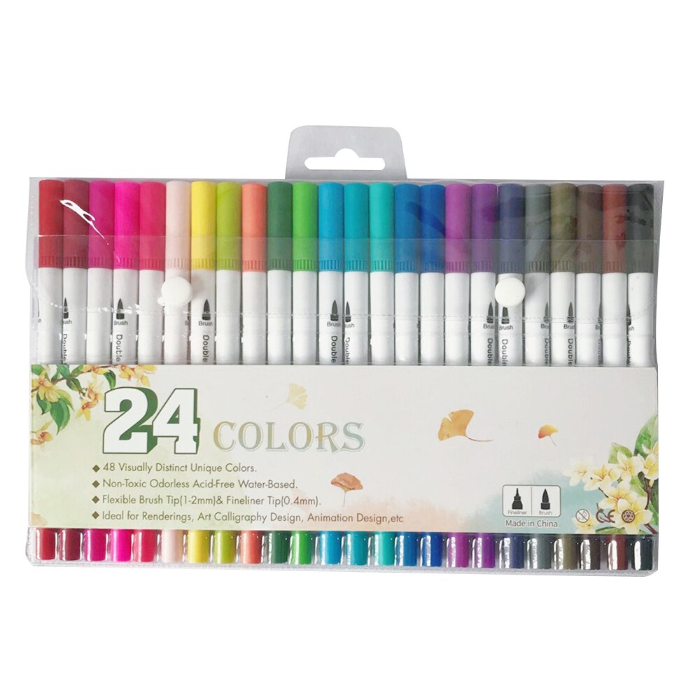 Colouring Pen Set Double Ended Felt Tip Pens Art Colourful Water Fineline Watercolor Art Pen Painting Graffiti Pen
