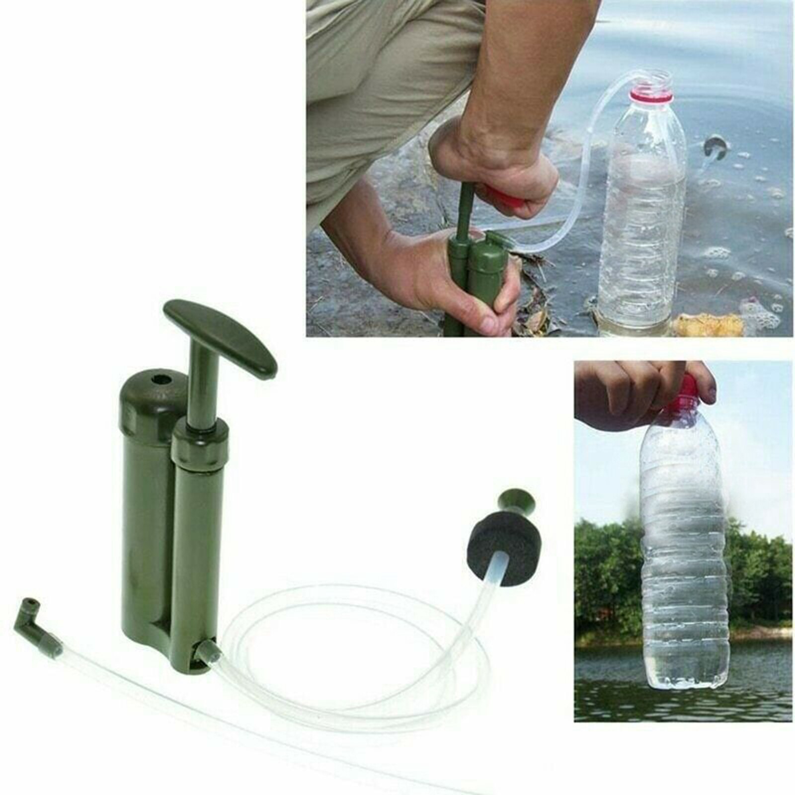 Filtro de agua portátil, purificador de agua Personal de emergencia para acampar, fibra hueca de 0,01 micras con estuche de almacenamiento