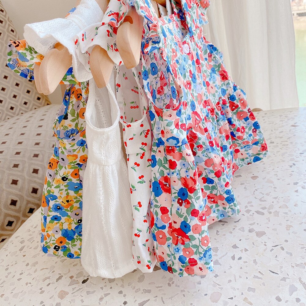 2021 verão bebê meninas floral sem mangas blusas criança crianças quadrado pescoço solto topos