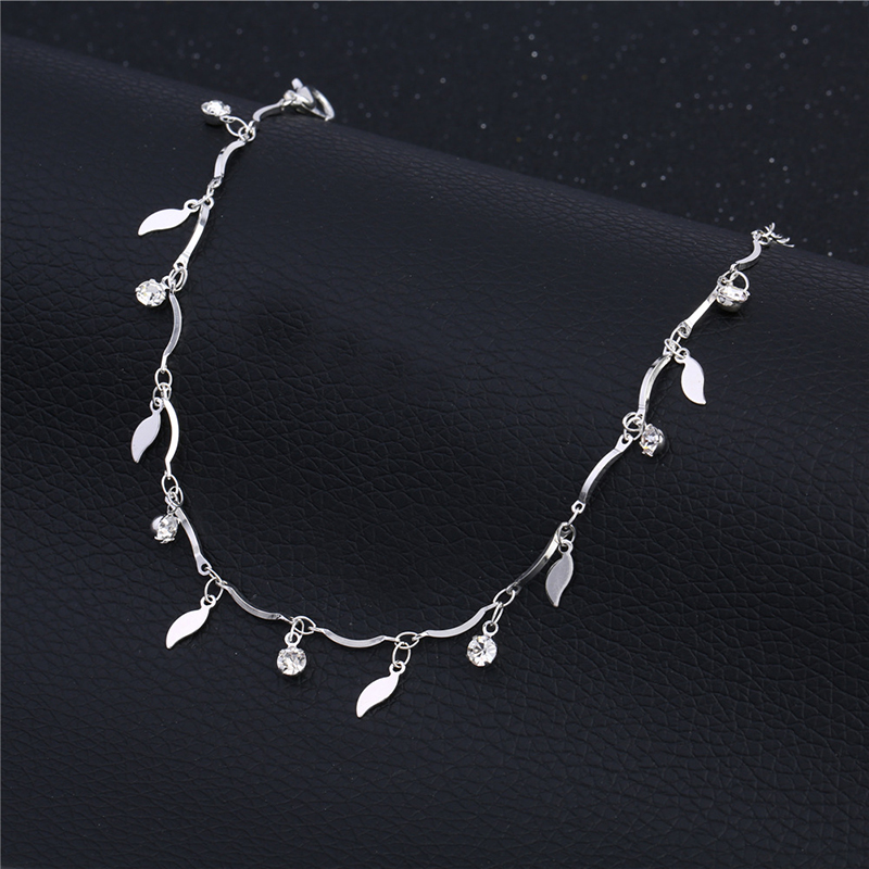 Barefoot Sandal Anklet Chain 925 Sterling Silver Anklet Leaves Foot Jewelry For Women Anklets Bracelet 5B132