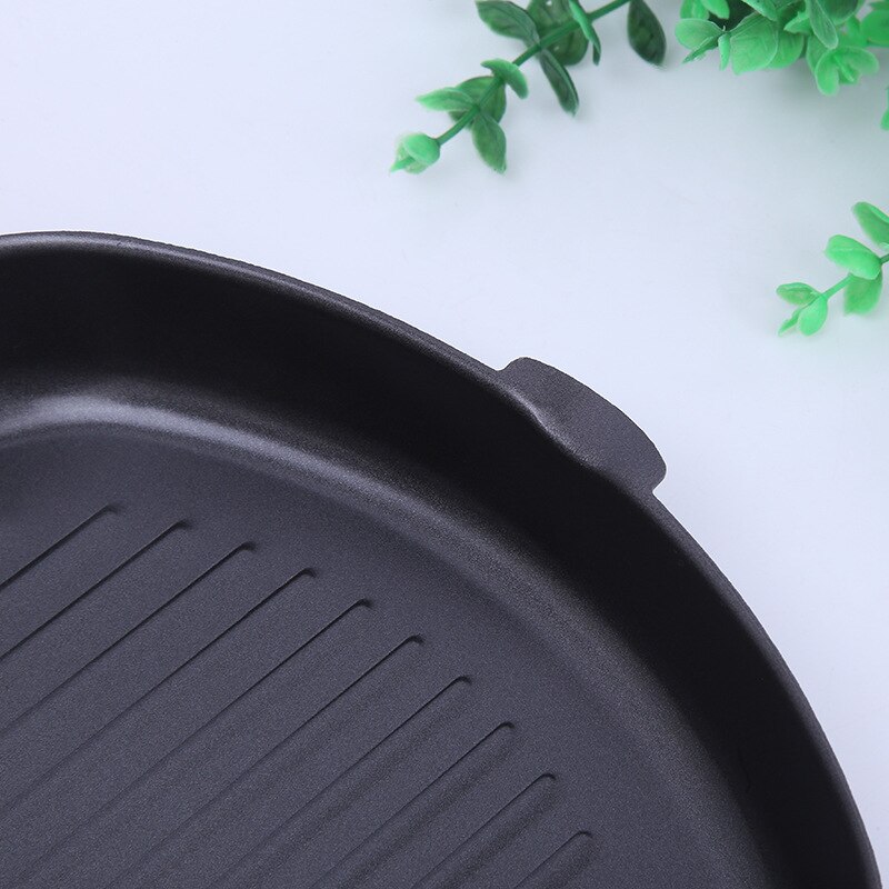 Poêle à Steak en fonte Non collante avec poignée en bois, poêle pliable et Portable, 20-28cm,
