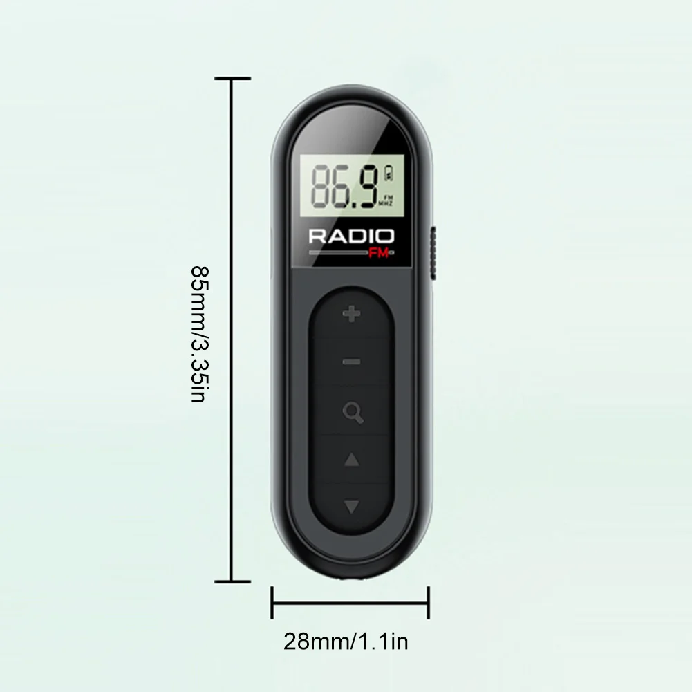 Mini Pocket FM Radio 76-108MHZ Portable Radio Receiver with Backlight LCD Display Walkman Radio for Meeting Sports Tourist Guide