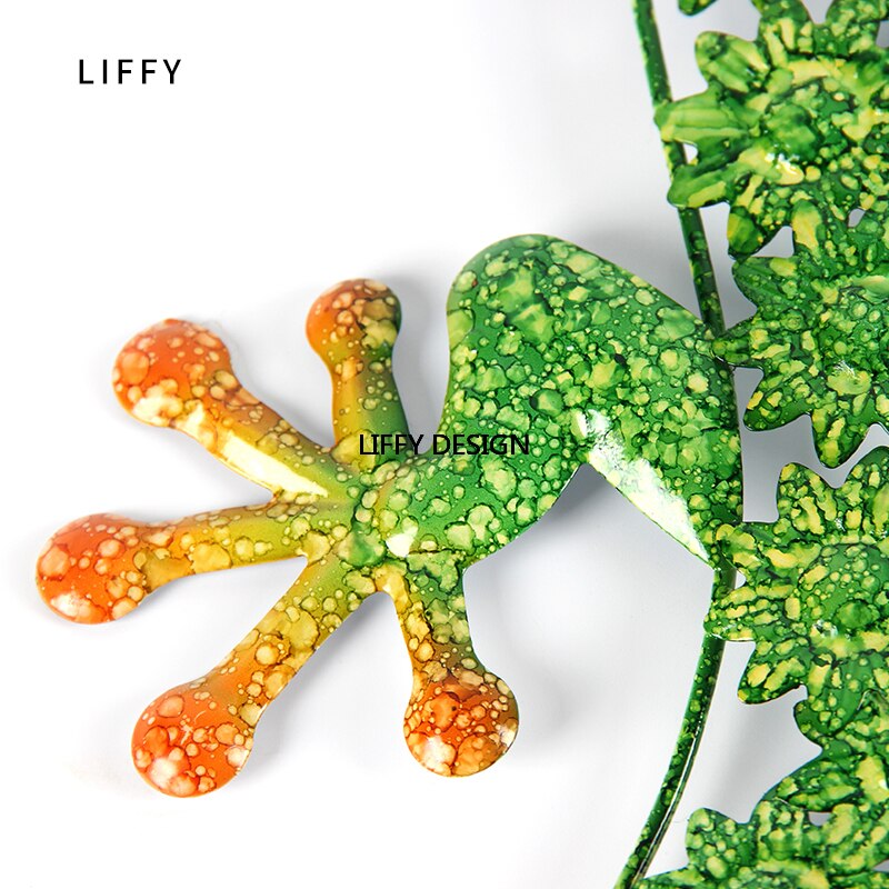 Metal gecko væg dekoration til haven udendørs dyr statuer eller hjem væg dekorative skulpturer