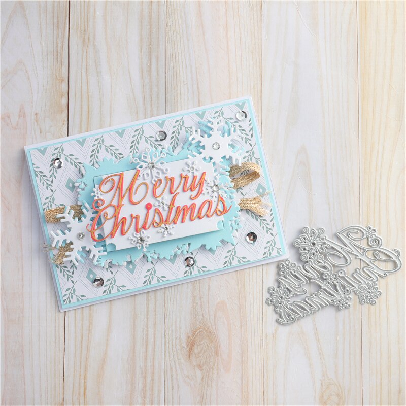 Kokorosa Merry Christmas Metal Cutting Dies Word Dies Scrapbooking For Card Making DIY Cuts Craft Dies Letters Die Cut