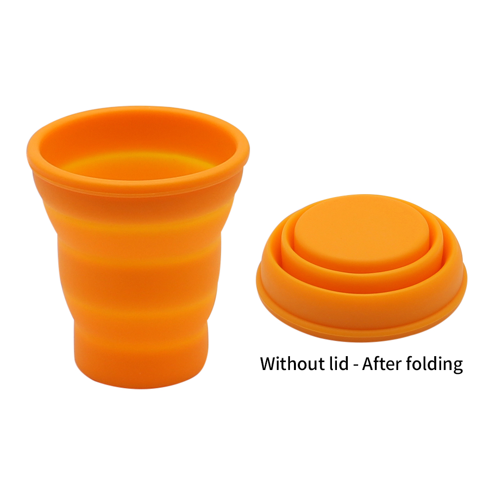200 ml tragbarer faltbarer Silikon-Wasserbecher für den Außenbereich, hitzebeständig, teleskopisch, faltbar, faltbar, für Reisen, Camping: Himmel Blau