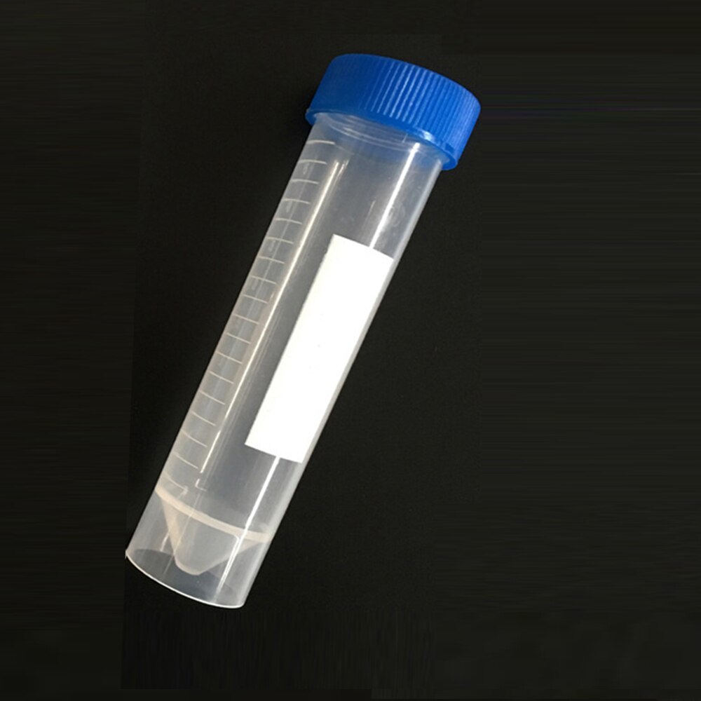 Tubo de ensayo de centrífuga de fondo plano con tapón de rosca de plástico, 10 Uds., 50ml, tubos centrífugos de pie libre, accesorios de laboratorio
