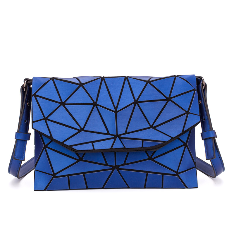 Matte Shoulder Bags Women Evening Party Bag Geometry Messenger Bag Clutch For Girls Casual Female Luminous Handbag: Blue