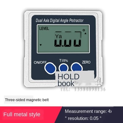 High precision digital display level angle meter double axis digital display angle meter XY axis level: Orange