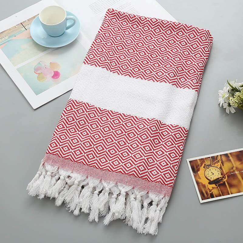 Turkish Tassel Bath Towel for Women Adult Beach Towels Summer Shawl Sunscreen Tassel Tapestry 100x180cm Bath Towel Towel
