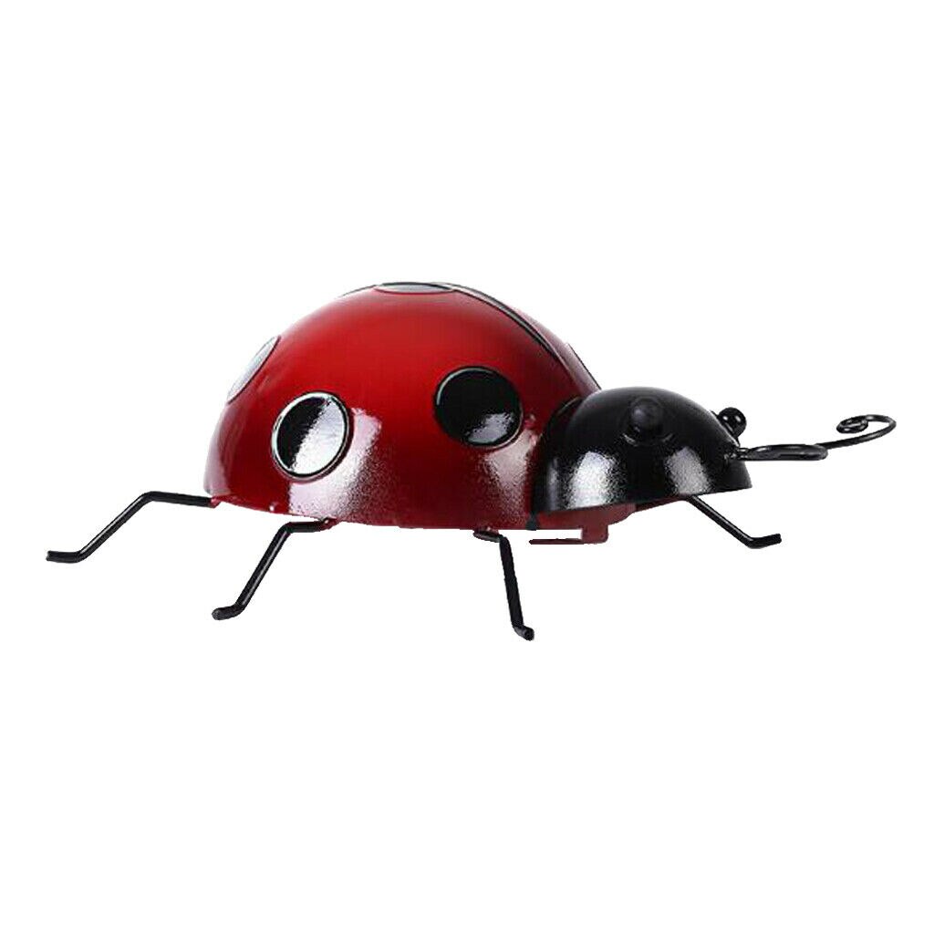 3pcs Ladybug Metal Garden Wall Art Decorative Red Cute Ladybugs Outdoor Wall Hanging Ornament Craft Home Decoration