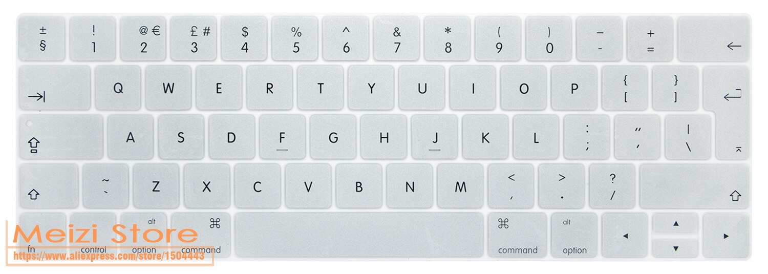Silicone Laptop Keyboard Cover for Macbook Pro 13/15 Inch Touchbar EU Version A1706 A1707: Silver