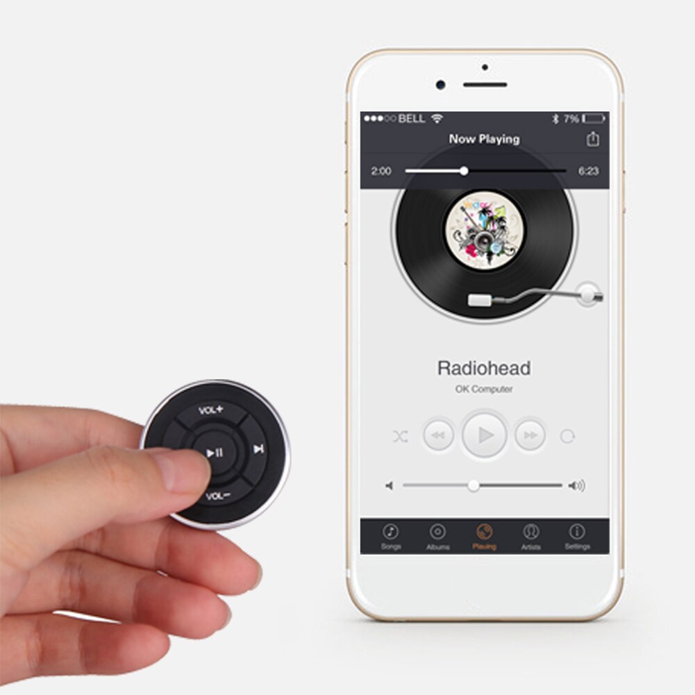 Wireless Remote Control Bluetooth Car Steering Wheel Handle Mount Safe Driving Easy Operate Auto Sensitive Mini Media Button