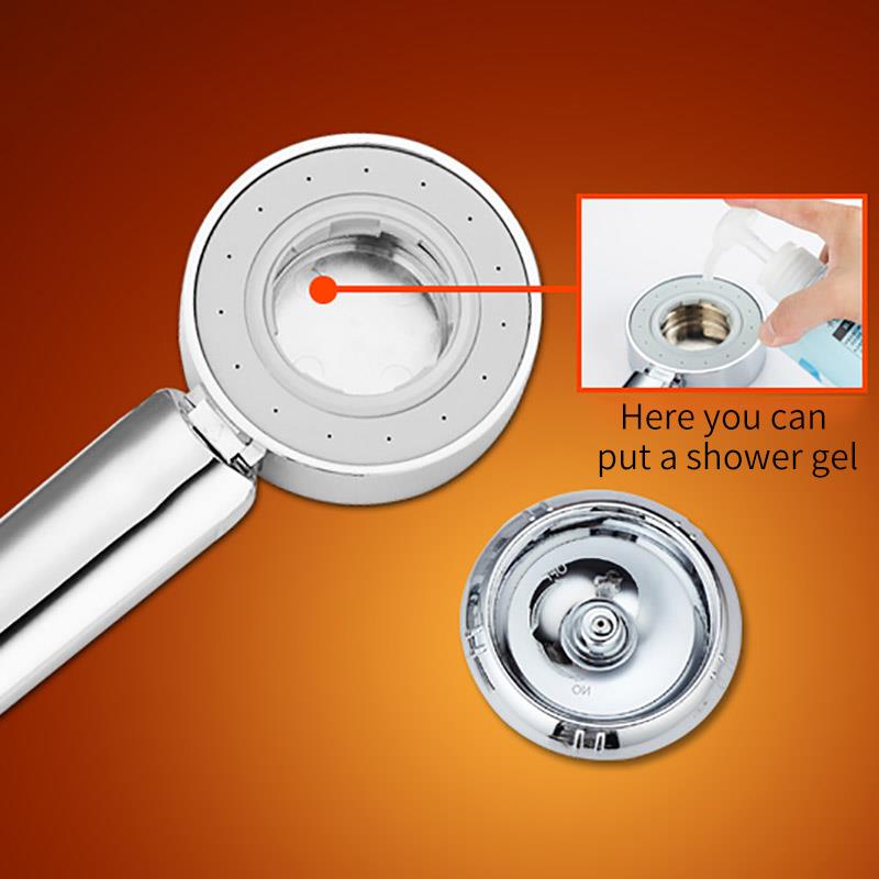 Double-sided Shower Head Water Saving Round ABS Plating Bath Shower High Pressure Handheld Hand Shower