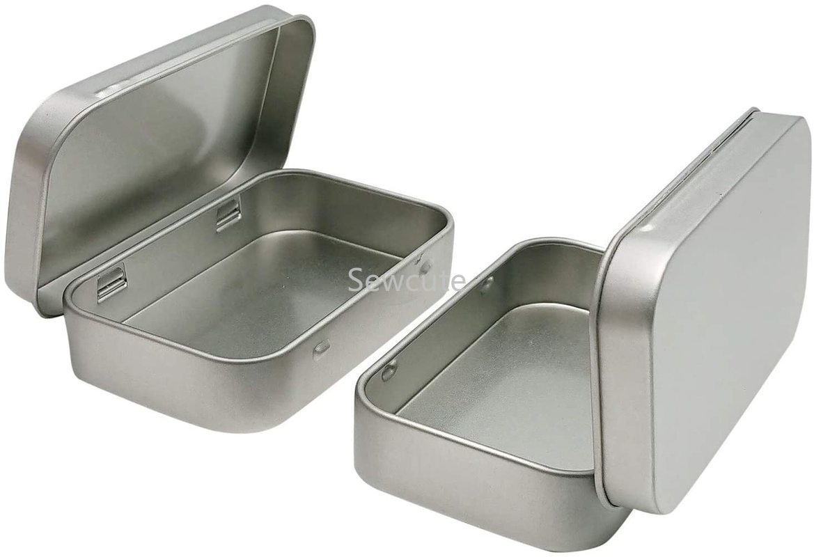6 Pcs Metal Hinged Tin Box Container Mini Portable Small Storage Container Kit with Lid Craft Container Empty Boxes Home Storage