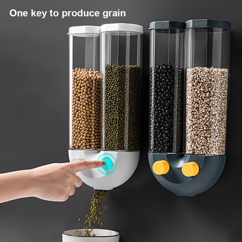 1PC Grains Storage Box Wall-mounted Tea Bean Grain Food Storage Sealed Box Moisture-proof Refrigerator Organizer Kitchen Gadget