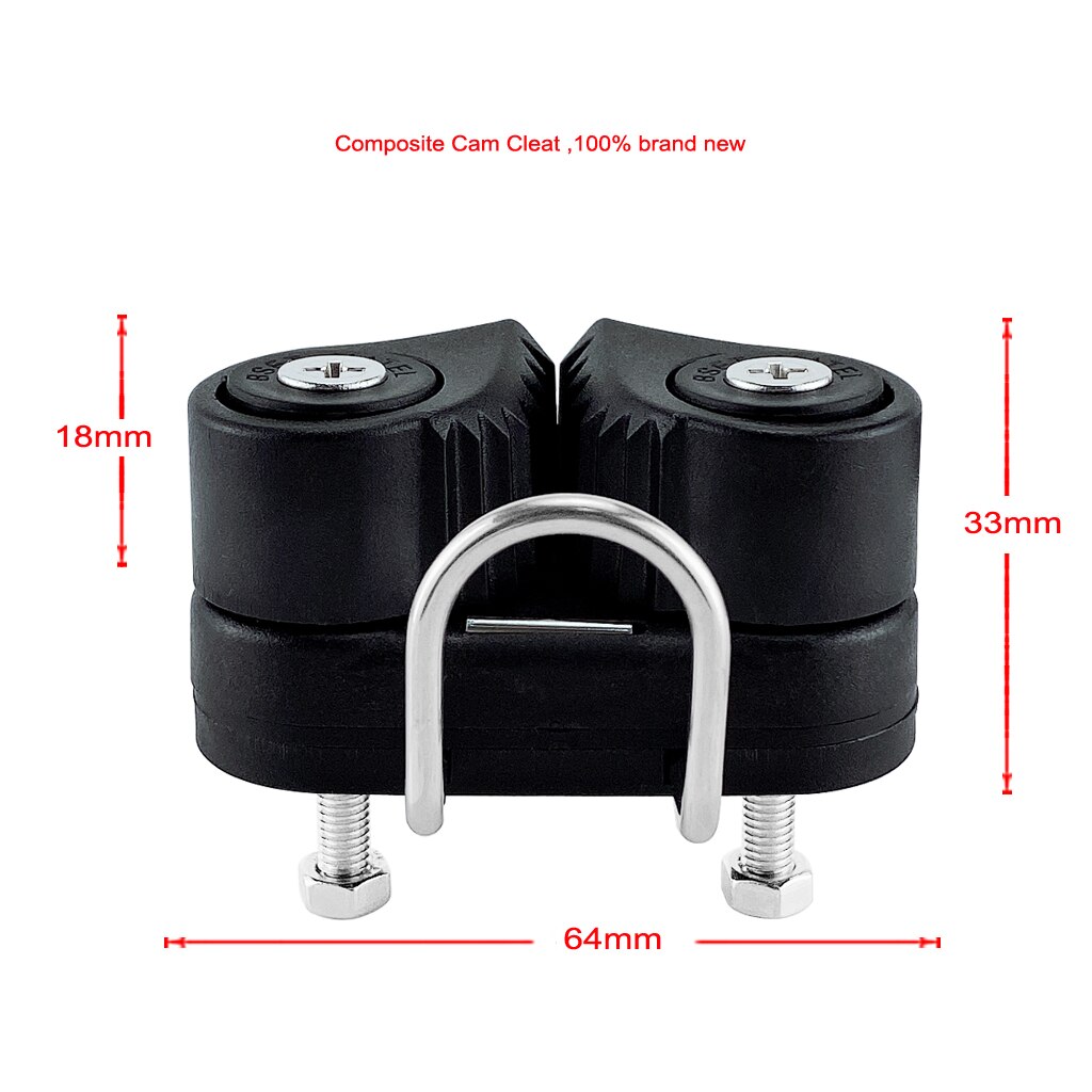 2 PIÈCES Composite 2 Rangée Matic Roulement À Billes Taquet Coinceur avec les principaux Anneau Pilates Équipement Bateau Rapide D'entrée Corde Guide Fil Inox voile