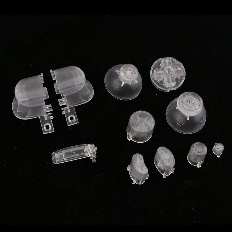W całości zapinana na guziki komplet kolorowy L R ABXY Z klawiaturami Z nakładkami na guziki dla kontrolera Nintendo Gamecube uderzający Y X A B dla N GC nowość: Transparent