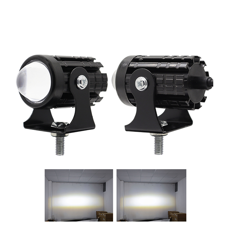 Phare LED pour Moto, Mini feu de conduite universel, projecteur double couleur, remorque de camion, accessoires de Moto tout-terrain: Lavande
