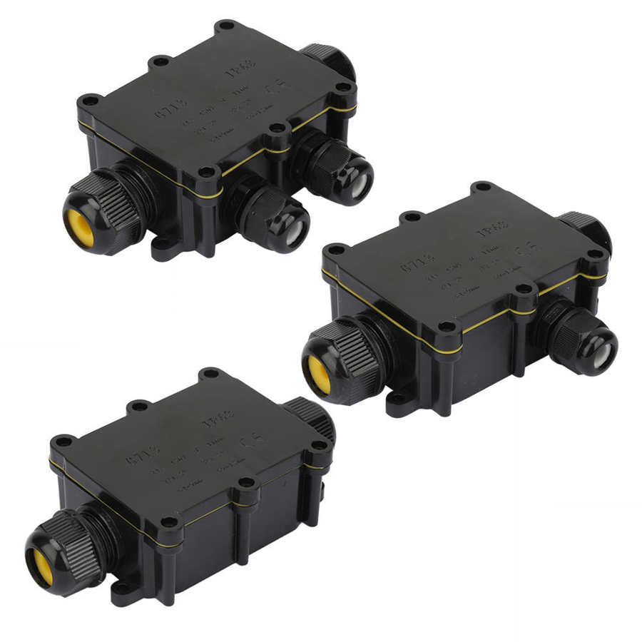 Junction Box IP68 Waterproof Outdoor Multiple ways Plastic Electrical Junction Box Case Cable Wire Connector Protect