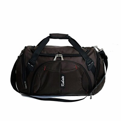 Lightweight Training Bag Canvas Outdoor Bag Large Capcity Women Travel Bag Independent Shoe Position Fitness Handbag Sport Bags: Brown