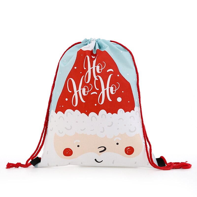 Rygsæk kvinder mini snøre jule rygsæk 3d tryk rejse softback tasker mænd mochila snøre taske piger: Gc -6