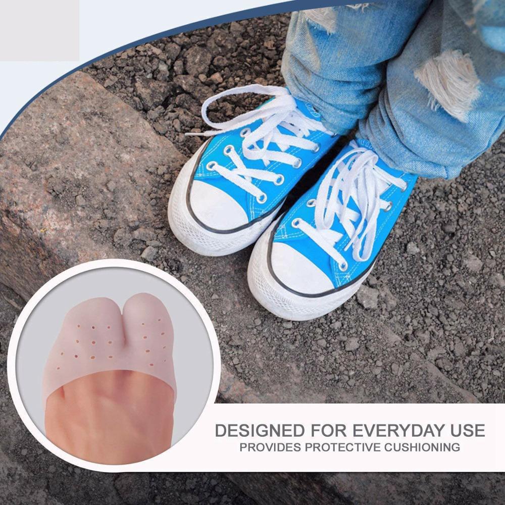 2 Pieces Soft Toe Protectors Pads ballet Toe Sleeves split finger Gel Toe insole Toe Guards Toe Covers for Women Men